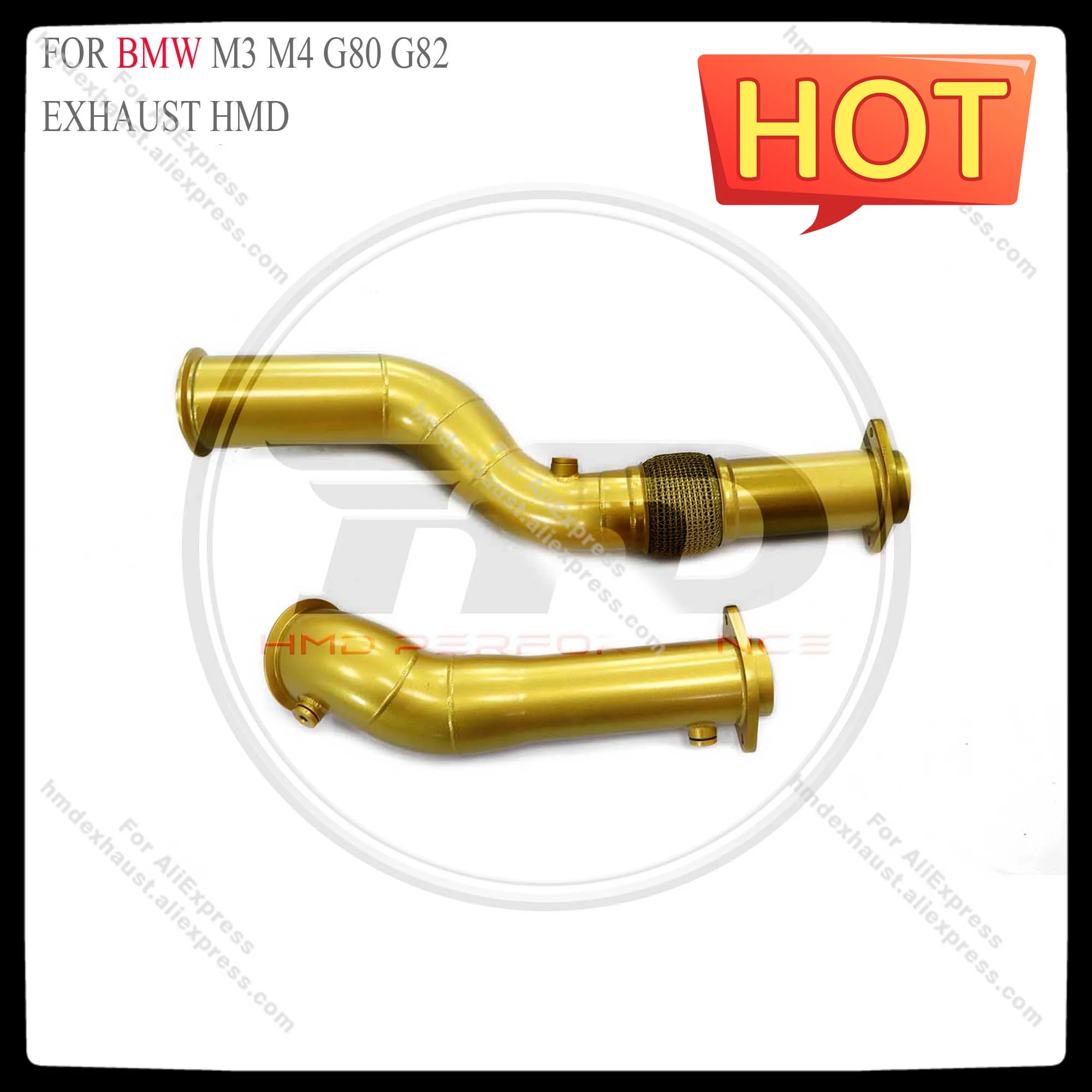 

HMD Exhaust pipe Stainless Steel Ceramic insulation for BMW M3 M4 G80 G82 with Catalytic Car Accessories