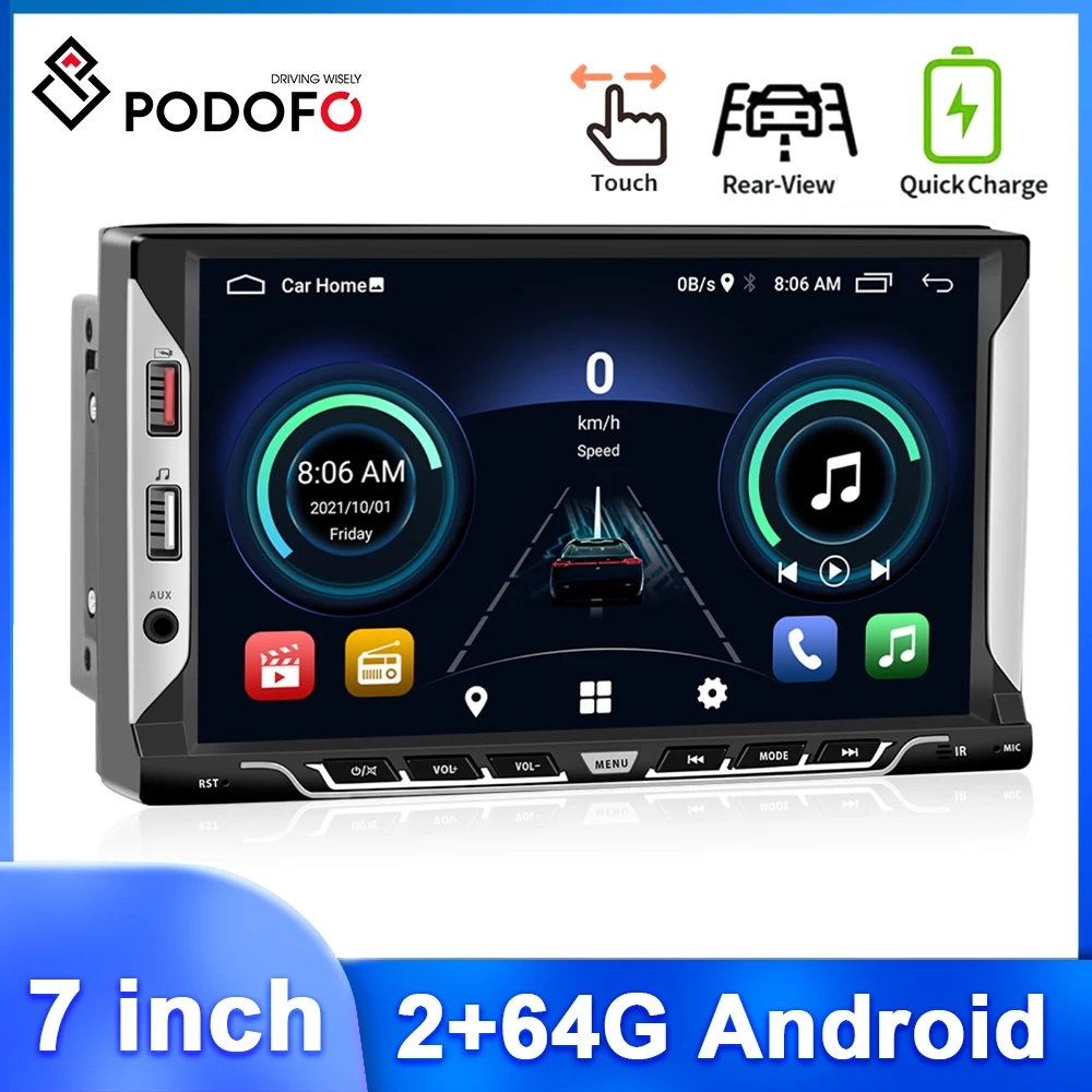 

Podofo 7inch Android Car Stereo 1+32G Multimedia Video Player GPS Navigation WIFI Mirror Link Bluetooth USB RDS FM Car Audio