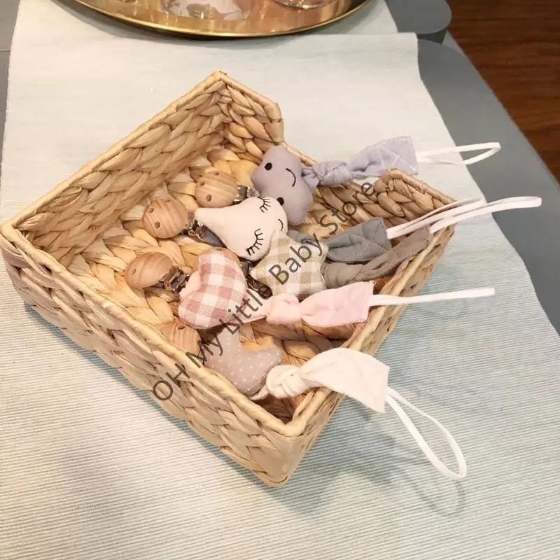 M76C هدية استحمام الطفل سلسلة مهديء من القطن على الطراز البوهيمي للأطفال البنات والأولاد مشبك الحلمة، حامل الحلمة، حزام الحلمة