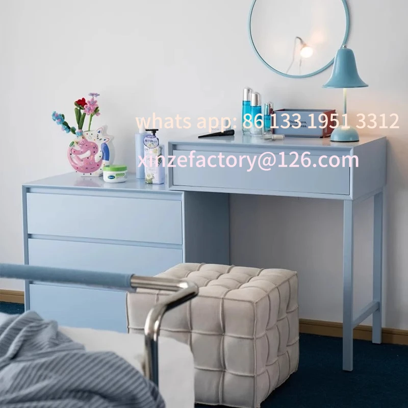 

Customizable Dresser bedroom modern simple storage cabinet integrated solid wood small apartment makeup mirror chest integrated