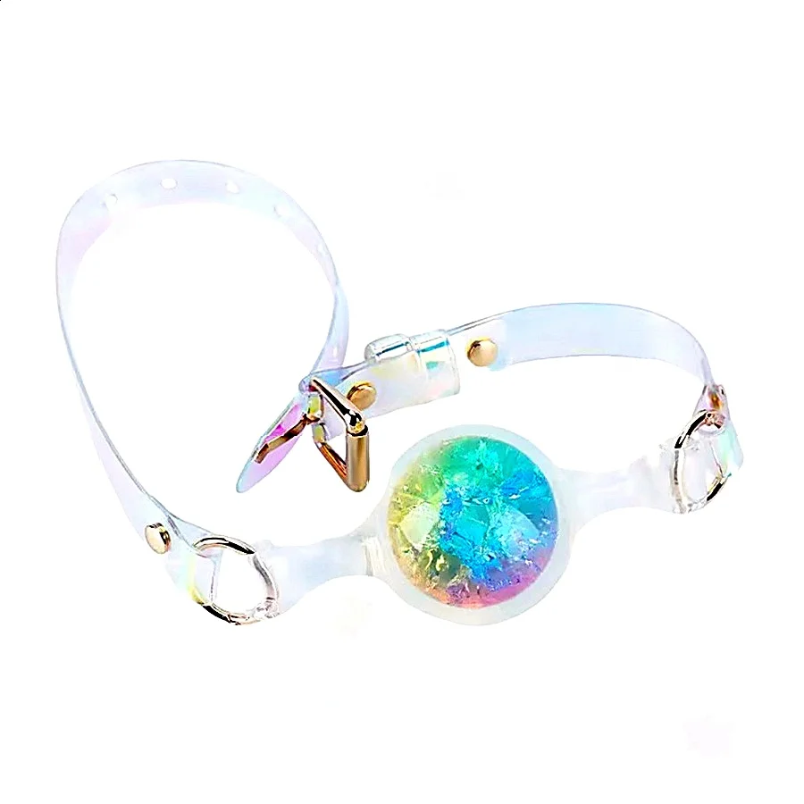 Discreet Crystal Ball Mouth Plug Silicone Candy Oral Sex Toys For Men Women Gag Ball Couple Adult Game Open Mouth Gag Ball Bdsm