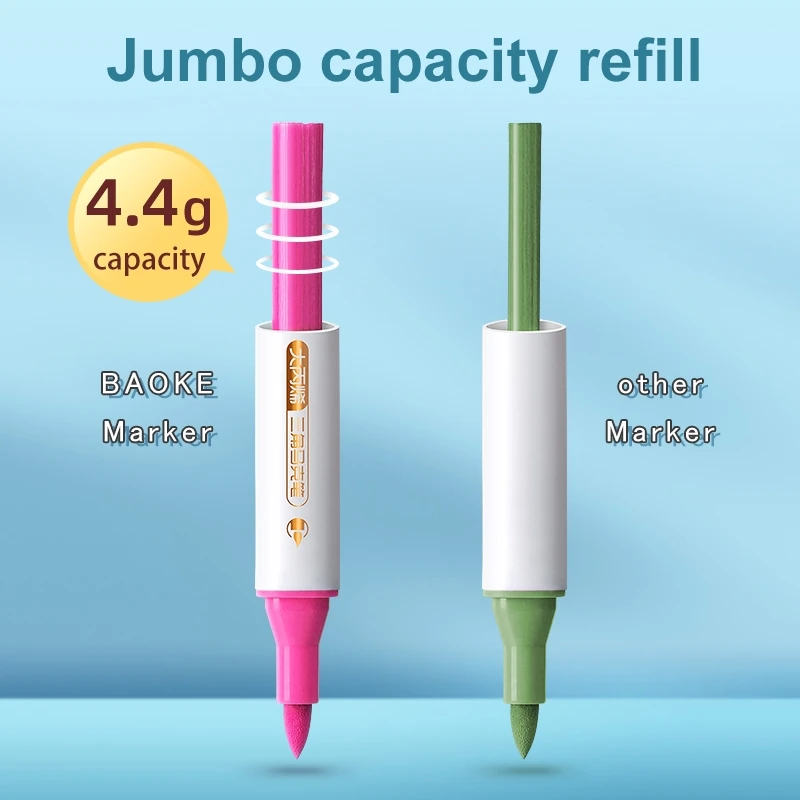 BAOKE MP2948#12/24 Colors Dual Water-based Acrylic Triangle Marker