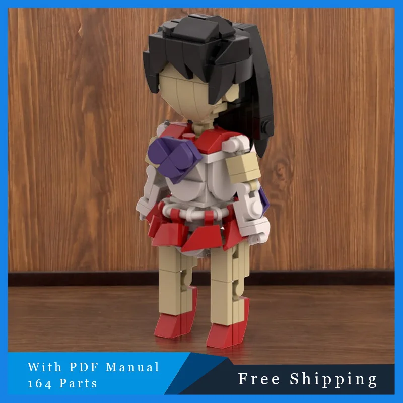 164 قطعة MOC الدور الشهير الأحمر موحدة أنثى المحارب الطوب نموذج المتقدمة لتقوم بها بنفسك هدية بناء مجموعة مصممة للبالغين هدية عيد ميلاد #5