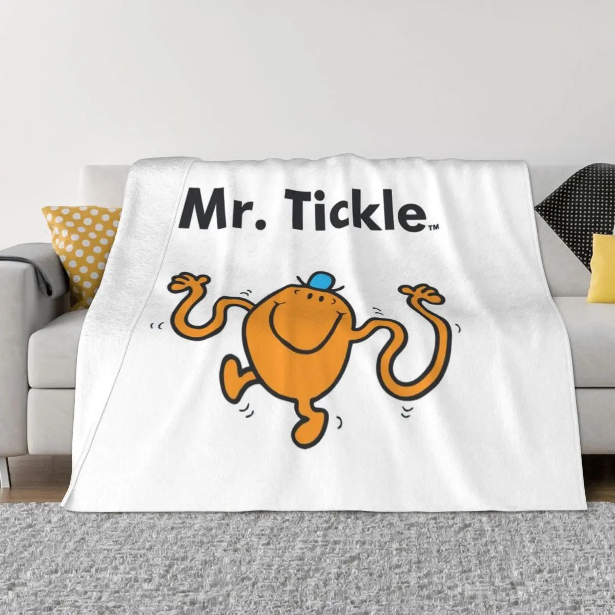 Unique Print with Mr. Tickle Cool Throw Blanket Hairy manga Blankets