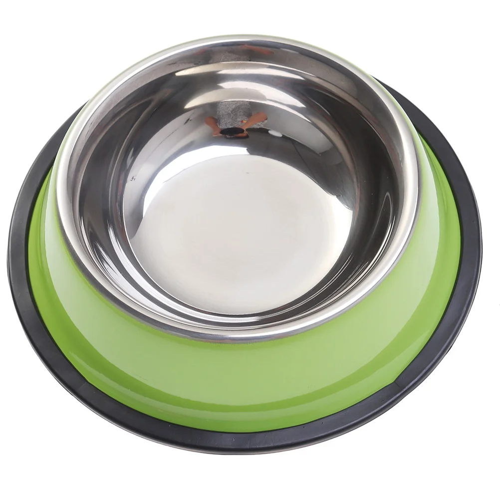 

Stainless Steel Dog Bowl 18cm Nonskid Base Rust Resistant Odor Free Pet Food Bowl Puppy Cat Feeder Anti Scratch