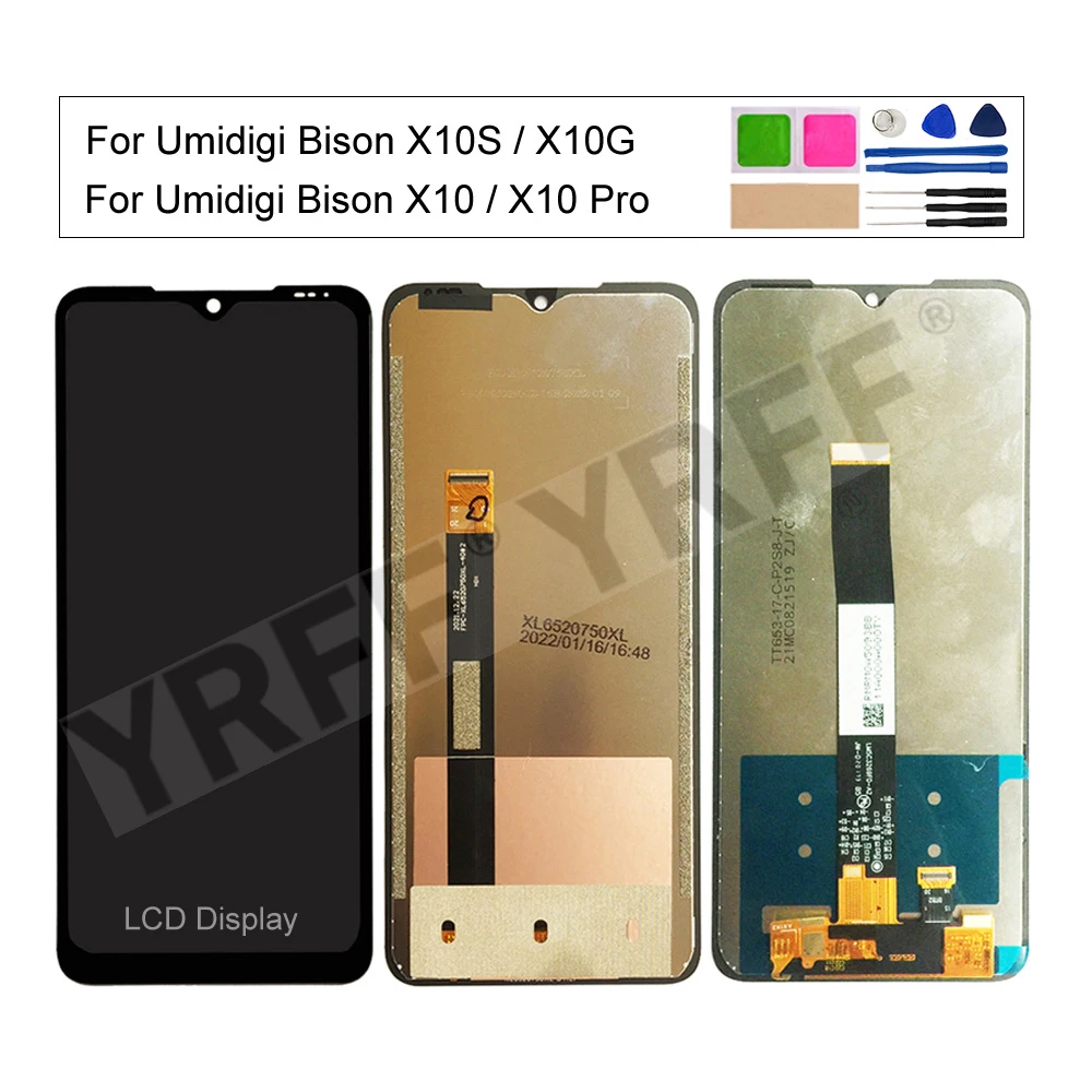 

LCD Display Touch Screen Digitizer Assembly Glass Panel Sensor Parts for Umidigi Bison X10 Pro/X10S/X10G