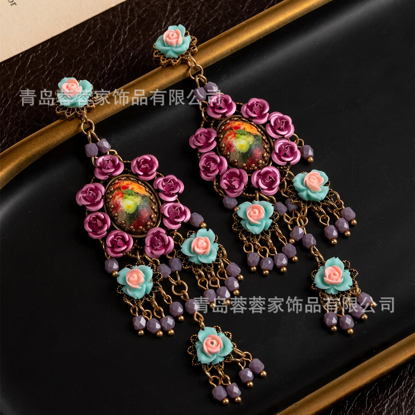 

Средневековые серьги-гвоздики с кисточками и допамином S925, серебряные игольчатые легкие роскошные уникальные серьги