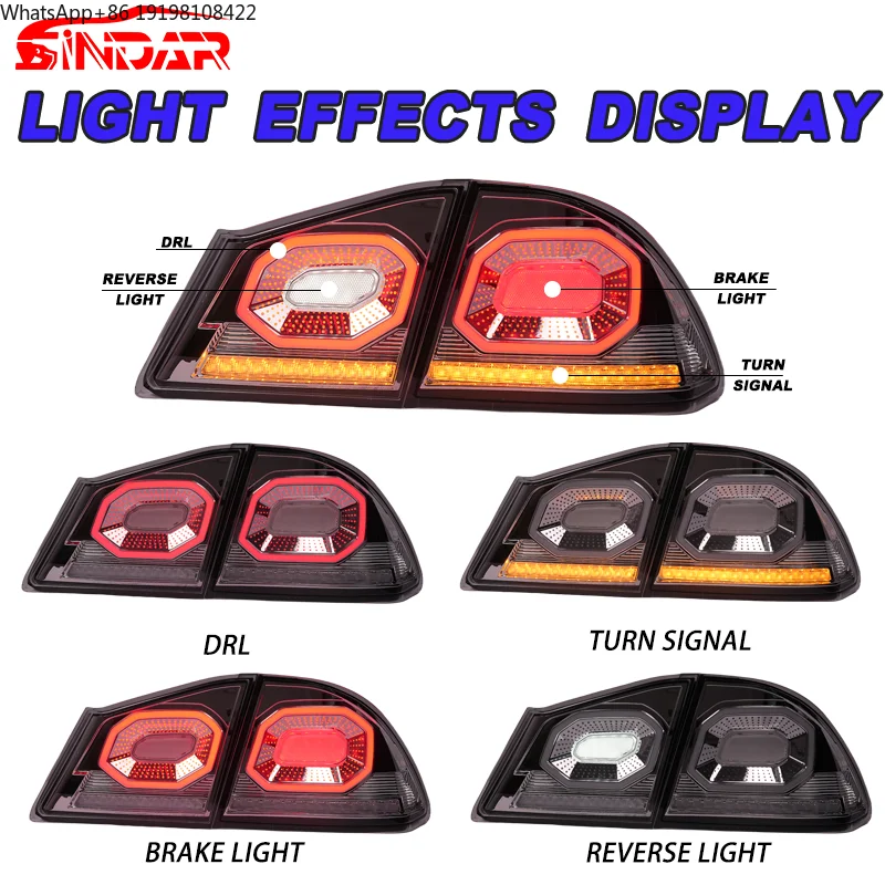 

SINDAR Auto LED Taillight Assembly Car Tail Lamp Accessories for Honda Civic FD2 TypeR 2006-2012 New Starry Sky Light Style