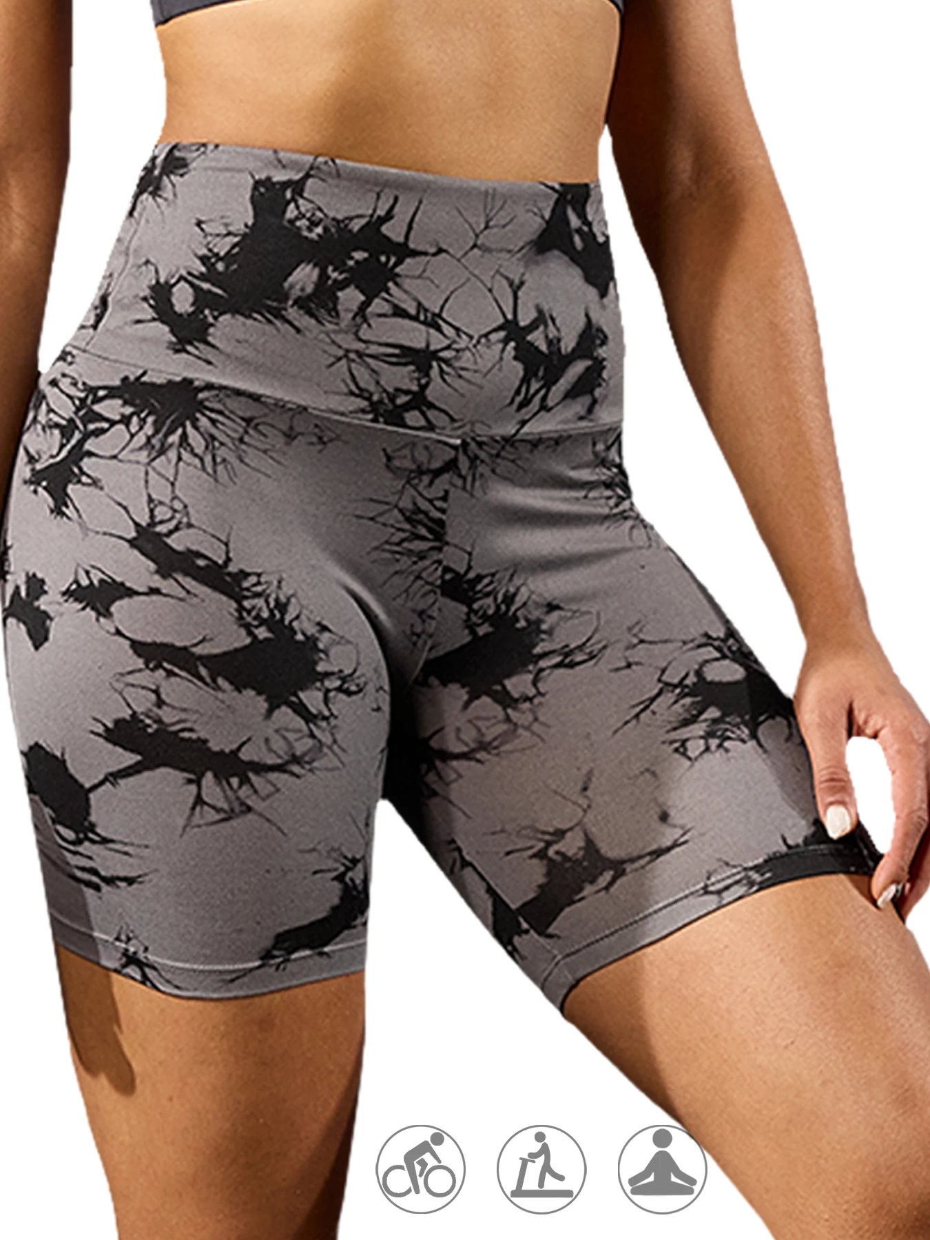 

Супермягкие спортивные байкерские шорты с высокой талией и принтом тай-дай для женщин, спортивные шорты с эффектом пуш-ап для бега, йоги