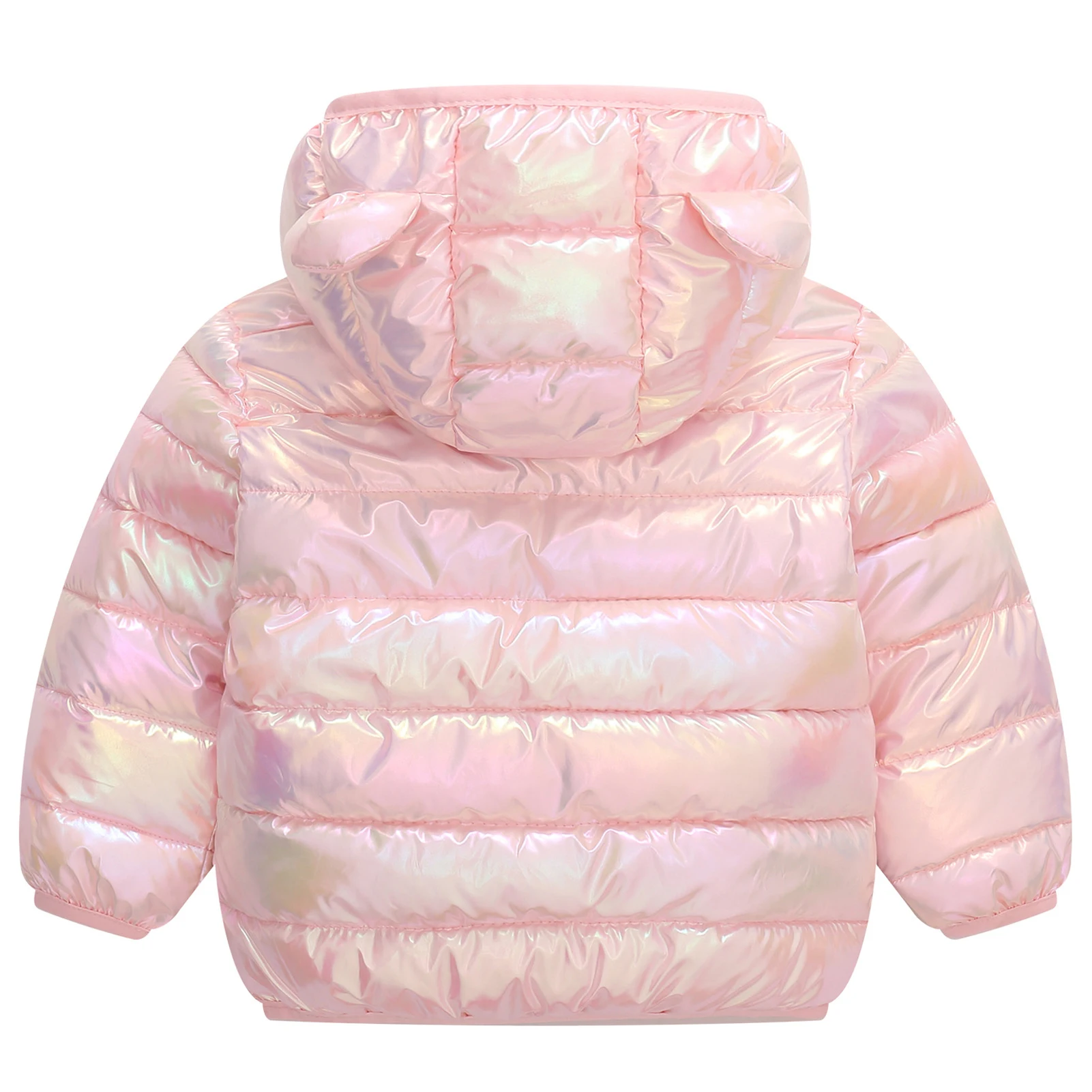 Colorful Kids Down Cotton Jackets,Ear Hood Lightweight Toddler Kids Puffer Coats,Bright Fashion Children's Warm Winter Jacket