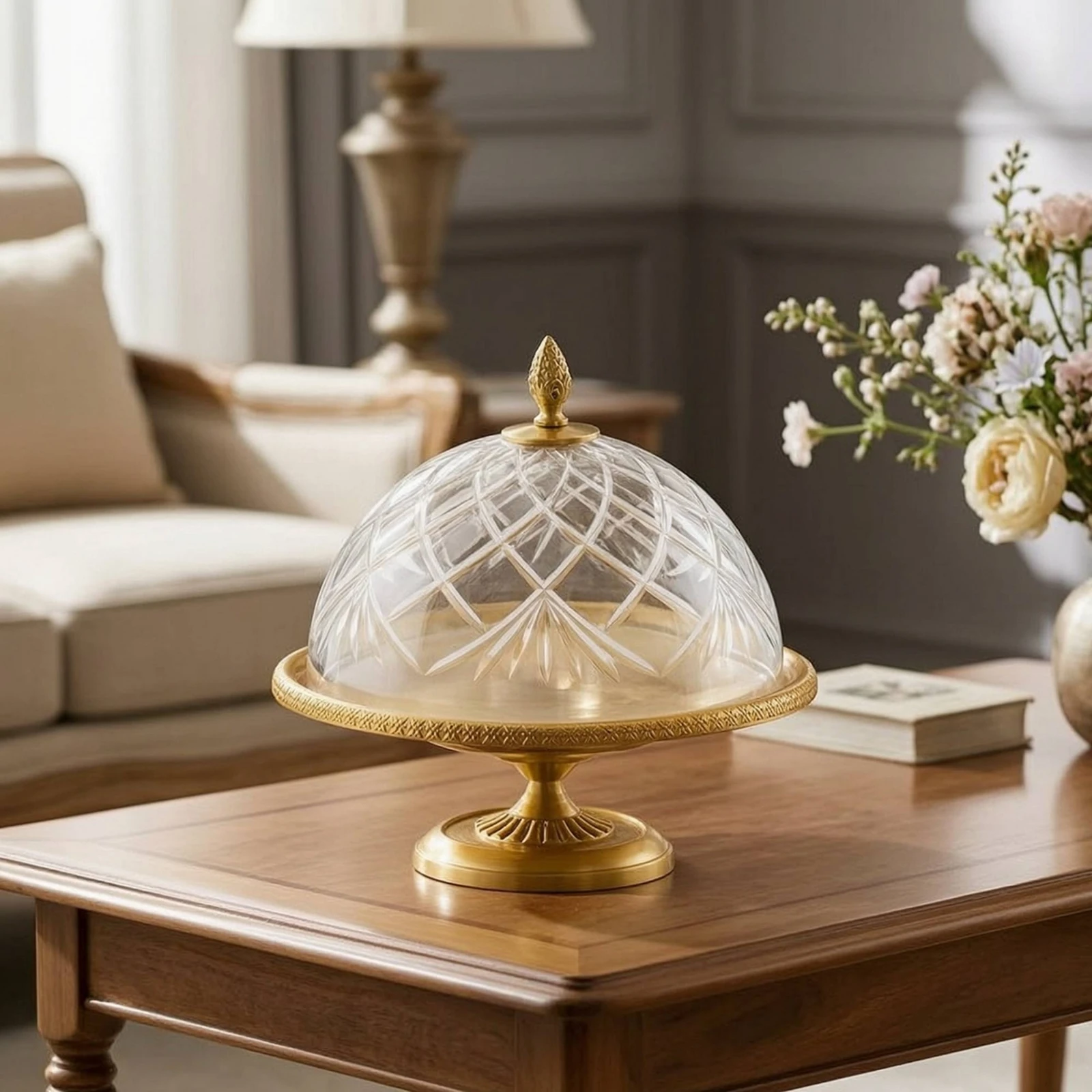 Cake Stand with Glass Dome Lid Decorative Cake Stand with Dome Lid Pedestal Serving Tray Elegant Dessert Tray Multifunctional