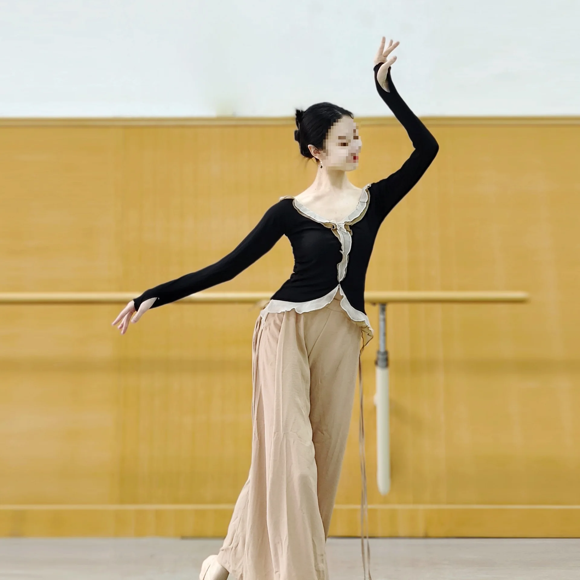 

Classical dance gauze Chinese costume body rhyme body suit top women's new spring and summer dance practice suit