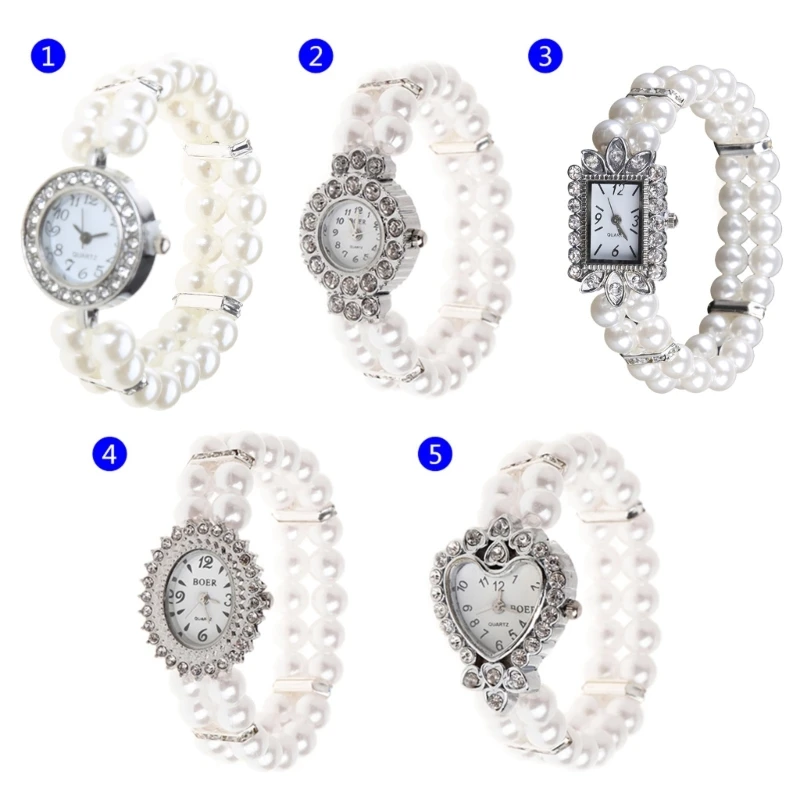 Fashion Women Watch Clock Women Casual Wristwatches Pearl Beaded Bracelet Watches Strap Quartz Wrist Watch Horloges