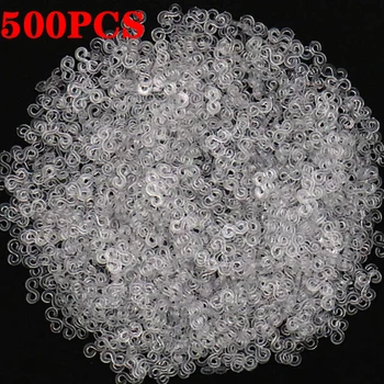 100/500pcs trasparente telaio elastici S clip per la creazione di gioielli fai da te telaio bande treccia braccialetto gancio connettore accessori