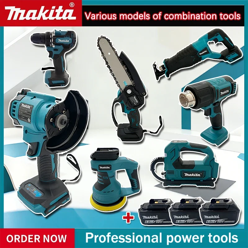 

Многофункциональный беспроводной инструмент Makita: отрезная машина, электрический гайковерт, электрическая сабельная пила, ударный шуруповерт