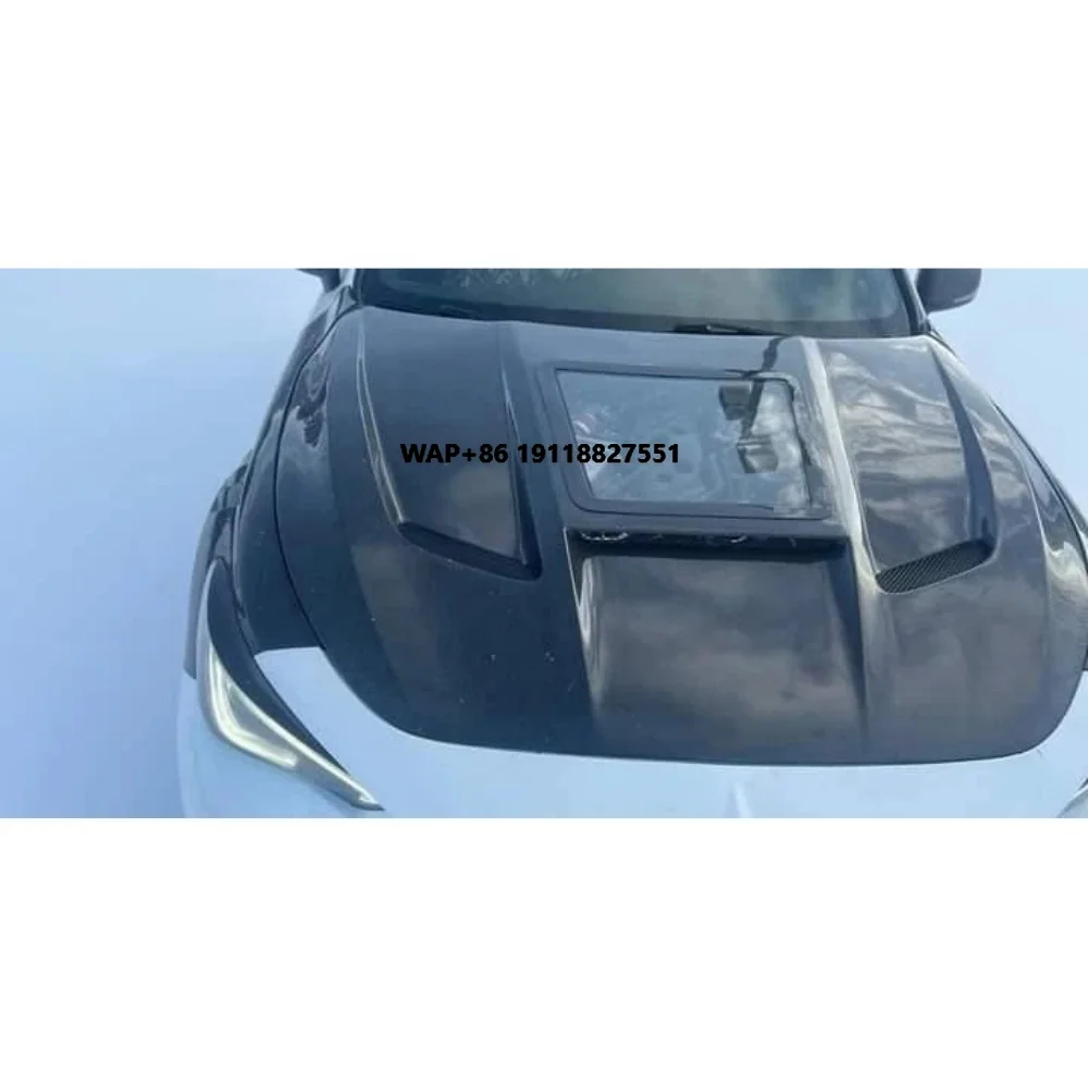 

High Quality Real Carbon Fiber Front Hood Bonnet New Style Tempered Glass with Screw Included Fit for Infiniti Q60 17-24