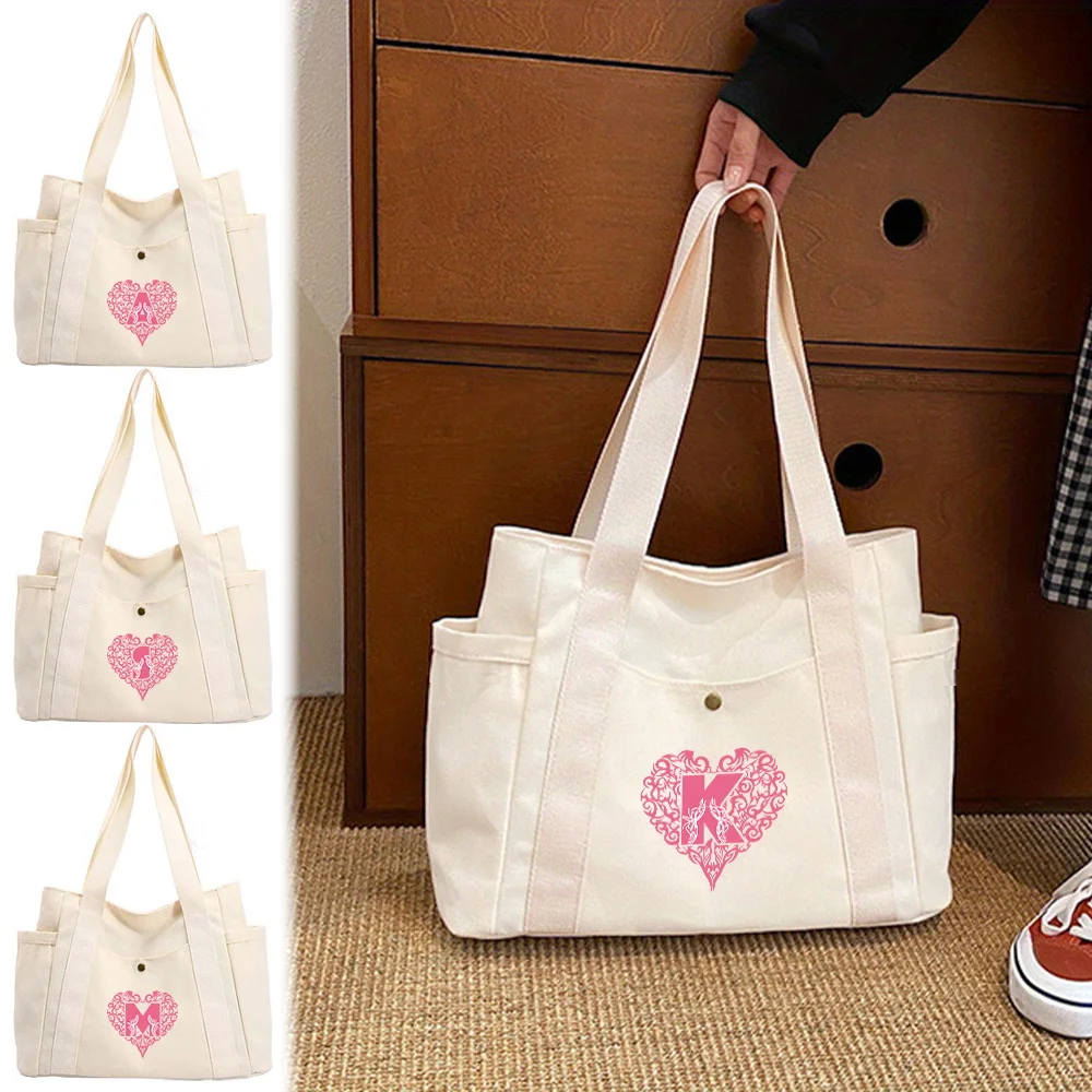 

Холщовая сумка, универсальная повседневная сумка для покупок, модная дорожная сумка для хранения, серия Love Letter, высококачественные рабочие дорожные сумки