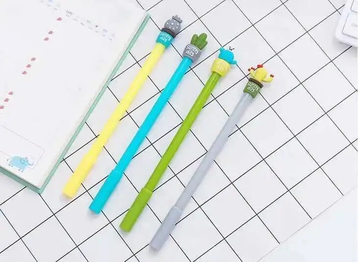 1-teiliges Lytwtw's Briefpapier, süßer Kawaii-Kaktus-Gelstift, Schule, Bürobedarf, kreativ, süß, hübsch, hübsche Griffe, lustig – Detail 19
