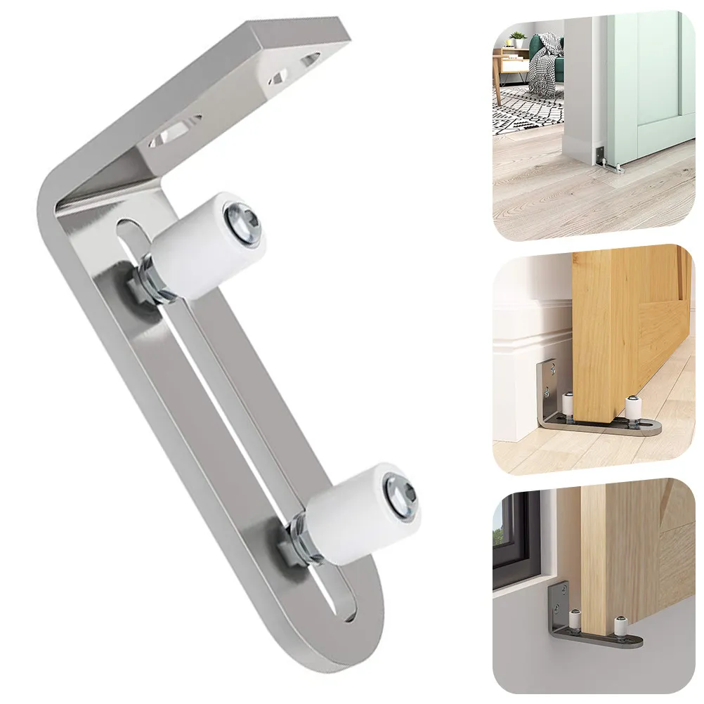 

1Pcs Heavy Duty Floor Guide for Sliding Doors Barn Door Swing Stopper Adjustable Bottom Track Stop No Noise Reliable