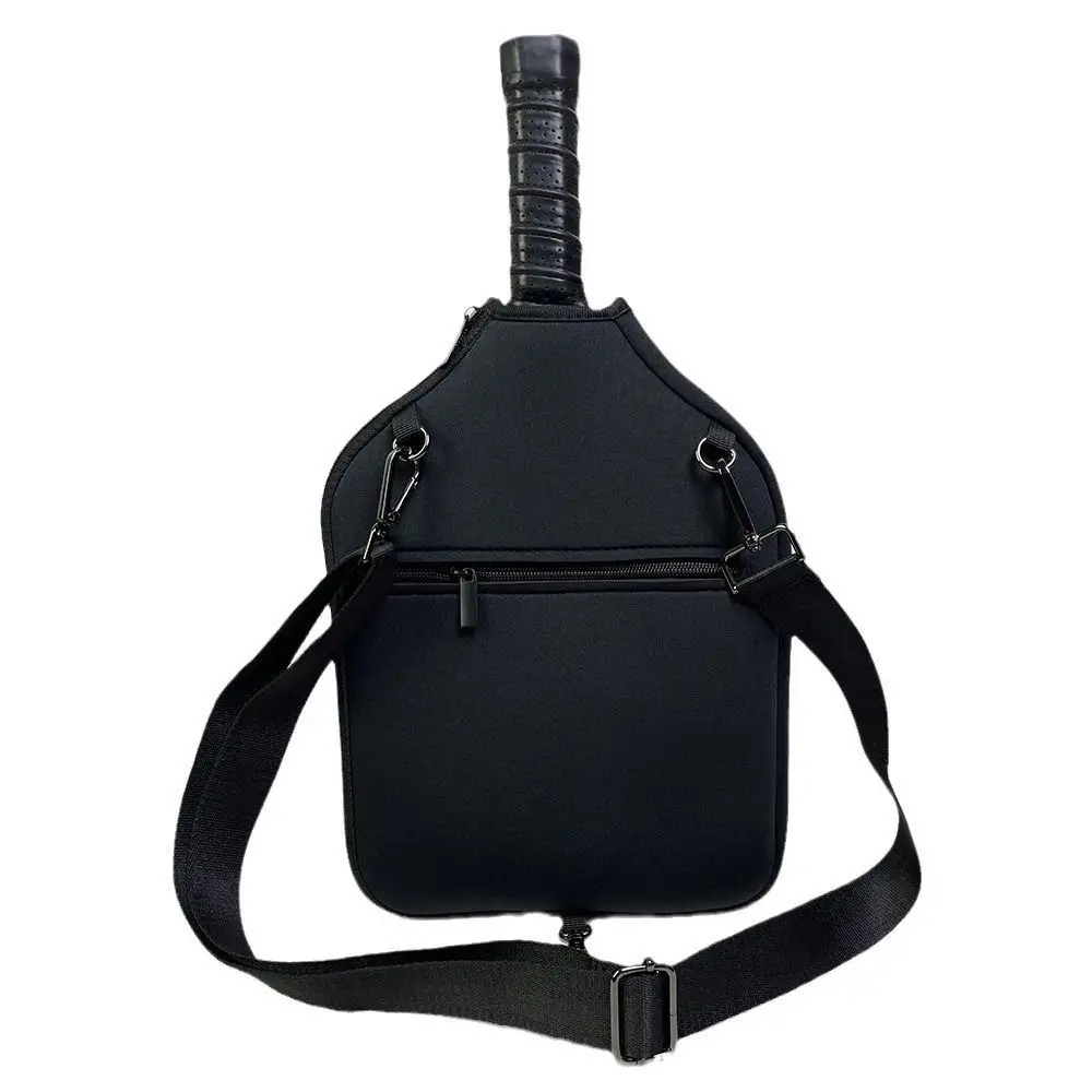 Neoprene Pickleball Raket Lengan Tali Bahu Tunggal Desain Ritsleting Pickleball Dayung Penutup Debu Penutup Ritsleting Pemegang