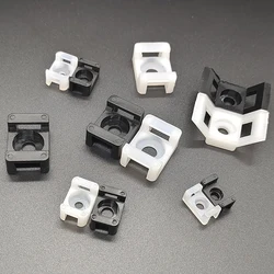 100pcs Cable Tie Base Mount Saddle Wire Fixing Seat Cable Clamp Cable Organizer Wire Clip Holder With Screw Holes HC-1 HC-2 HC-4