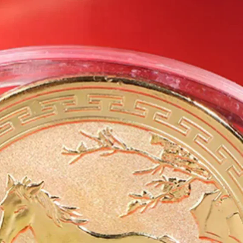 1 قطعة الصينية 2026 سنة الحصان عملات محظوظ الحيوان الحصان تحصيل عملات 45 مللي متر الحديد جمع السنة الجديدة تذكارية عملة #1