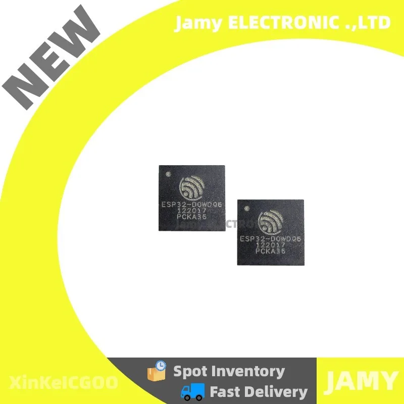 Original  5PCS    Soc MD IC ESP32-D0WDQ6, Dual Core MCU, WiFi & Bluetooth Combo, QFN48-pin, 6*6mm