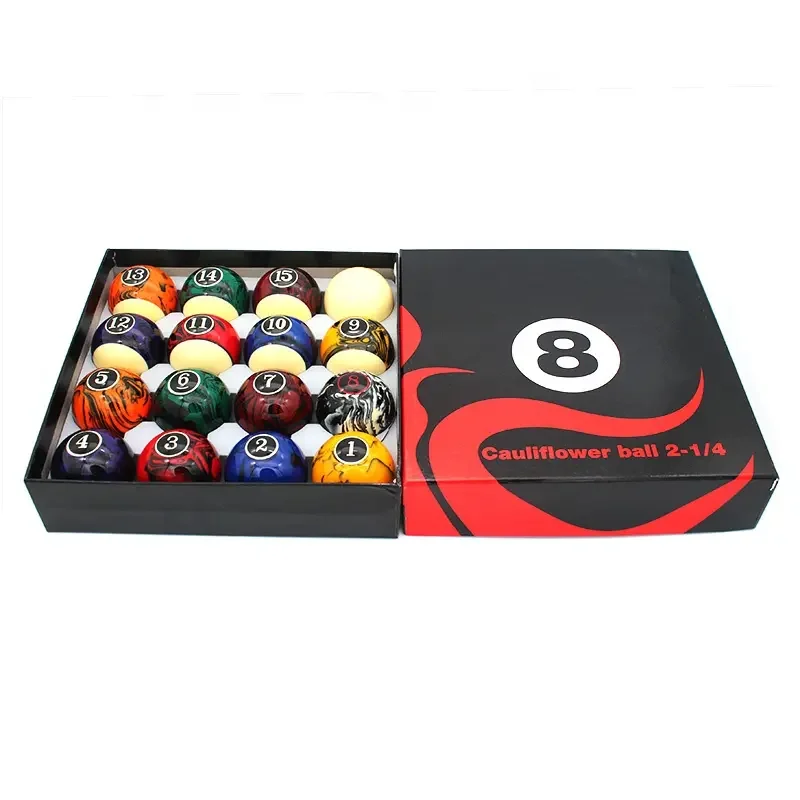 Premium New Marble-Style Billiard Balls of Phenolic Resin,Swirl Pattern Pool Balls Set of 57.2mm/2-1/4'',16pcs/box