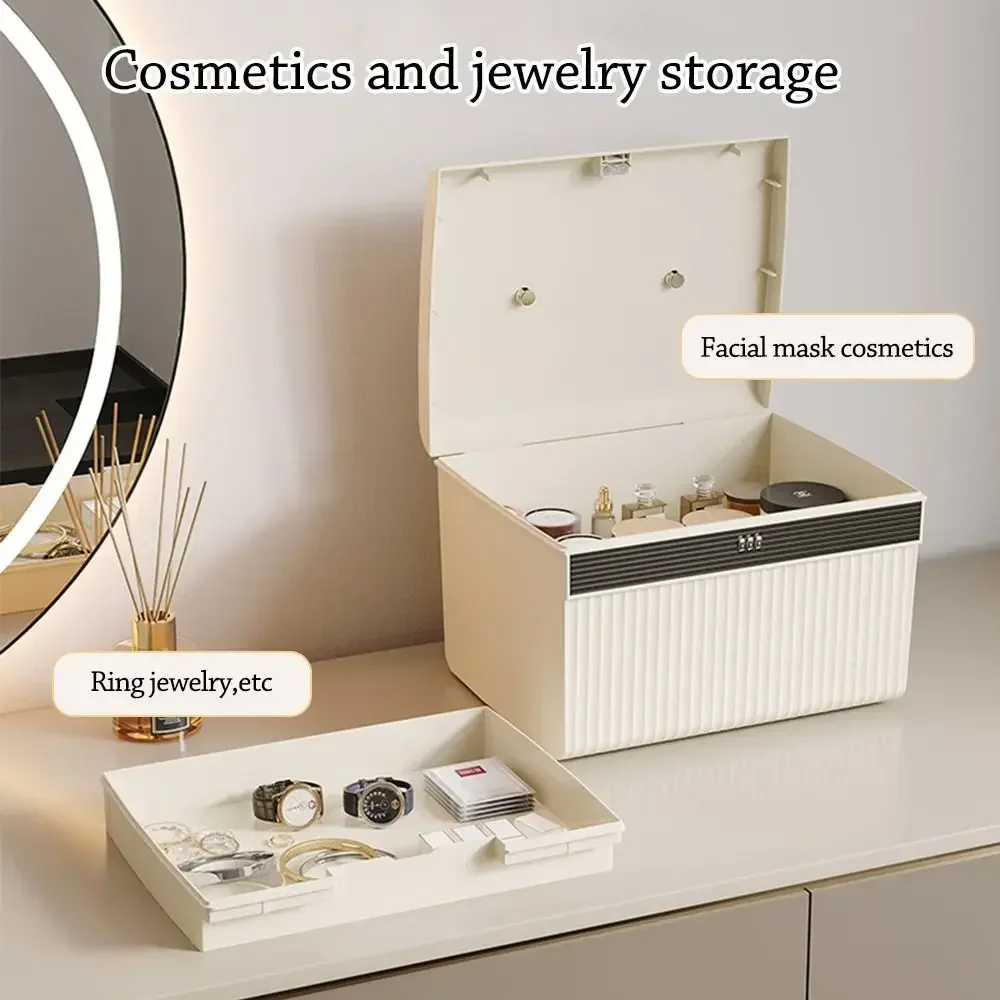 

Password Lock Safe Box Home Jewelry Passport Document Snacks Handheld Storage Box Travel Privacy Security Organizer Case