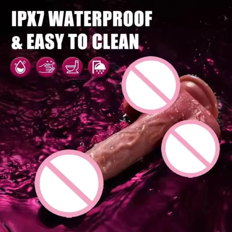 8.7 Inch Silicone Realistic Thrusting Dildo Licking Vibrator Anal Clit G-spot Stimulation Remote Control Waterproof IPX6 Adult