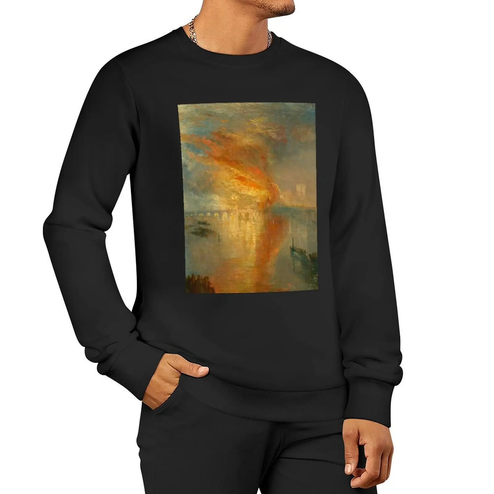 

Joseph Mallord William Turner - The Burning of the Houses of Lords and Commons (1835) Pullover Hoodie