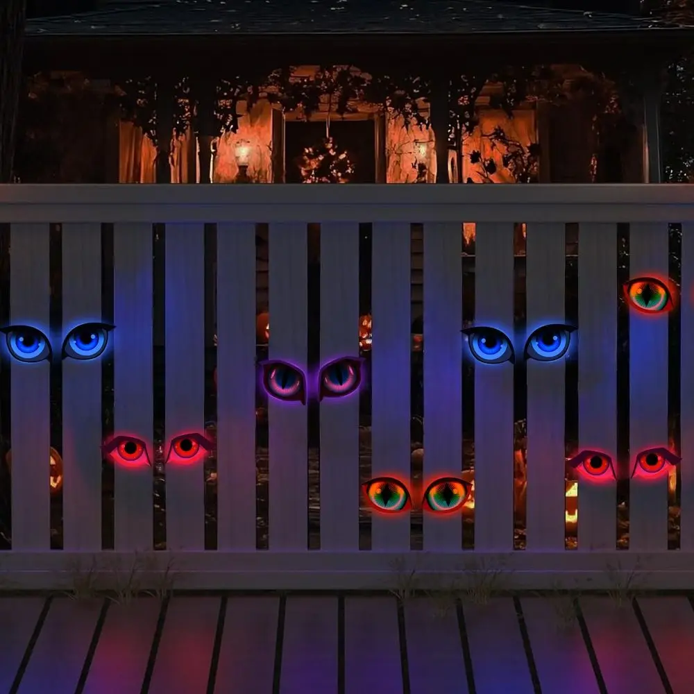 

3D Design Halloween LED Night Light Glowing Effect Luminous Effect Luminous Eye Wall Decoration Reusable LED Light