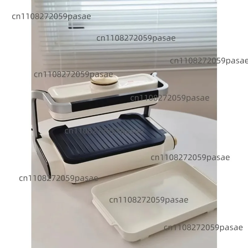 Korea smokeless electric barbecue stove steamer double plate deodorization and smoke removal