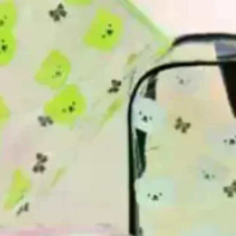 1Pcs Portable Cosmetic Organizer Large Capacity Transparent PVC Printed Toiletry Bag Travel Toiletry Make Up Bag