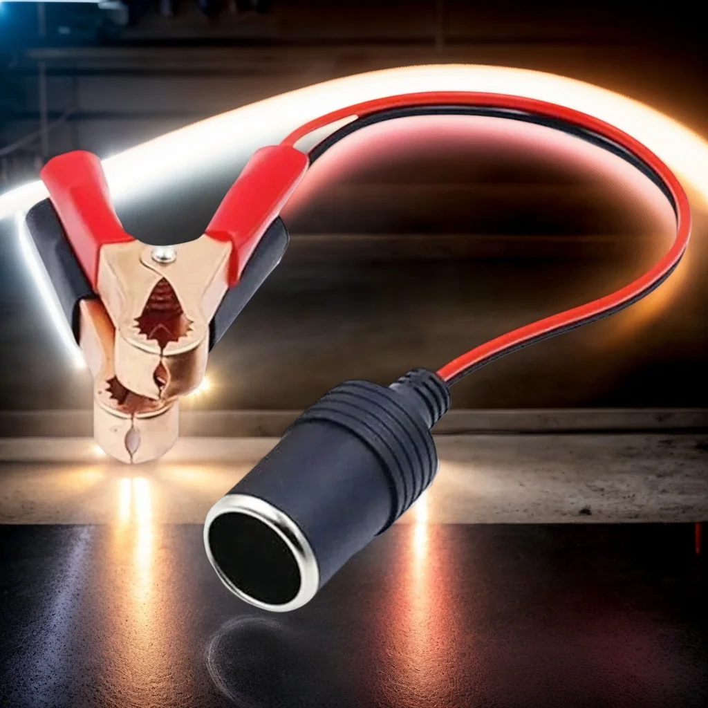 محول مشبك بطارية السيارة - مقبس ولاعة السجائر 12 فولت للاستخدام في عيد الميلاد للتخييم