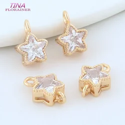 7.5*10.5MM 7.5*11.5MM 14K Gold Color Brass Star Charms Pendants Necklace Earrings Jewelry Making Supplies Accessories