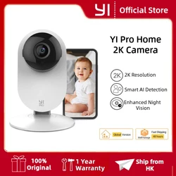 Telecamera di sorveglianza Wi-Fi domestica YI Pro 2K Visione notturna migliorata, protezione di sicurezza per baby monitor compatibile con Smart Home