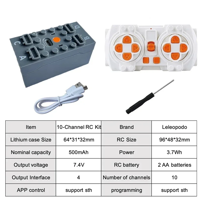 2.4G Uzaktan Kumanda Alıcı Bileşeni Programlanabilir Püskürtücü Motor Teleskopik İtme Çubuğu Müzik Kutusu Güç Parçaları Yapı Taşı LED