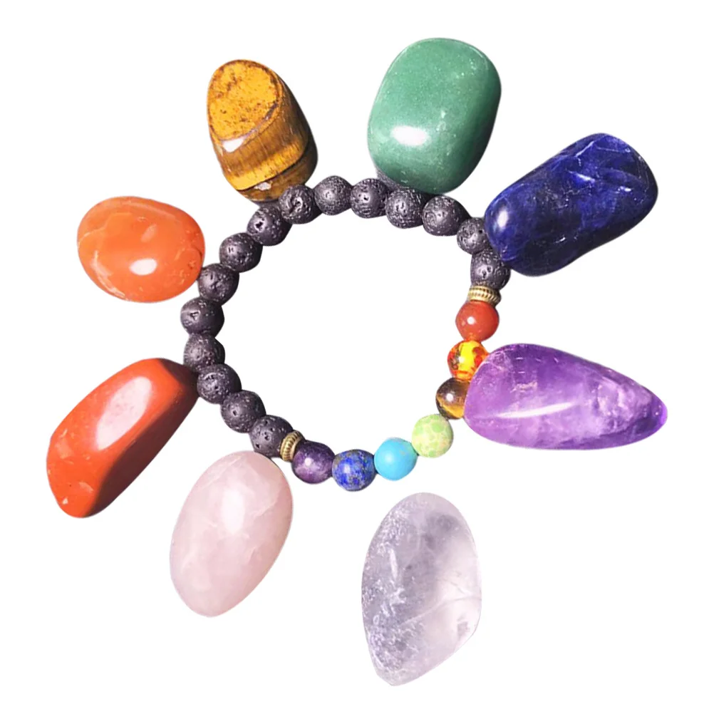 

1Set Seven Color Crystal Mineral Stones Decorative Irregular Stone Ornament Natural Specimens Desktop Stone Collection Gift