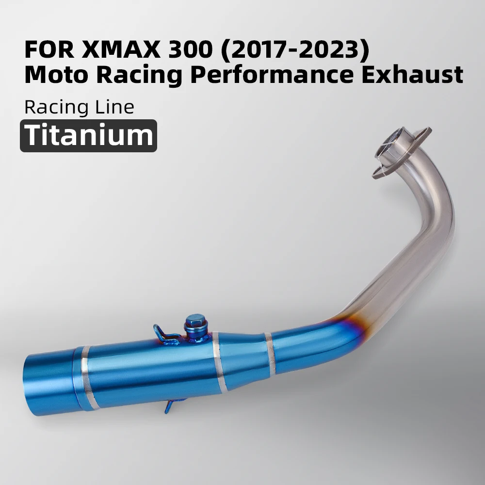 Quality Titanium Alloy Semi-Blue Link Pipe, fit for the XMAX 300 2017 - 2023