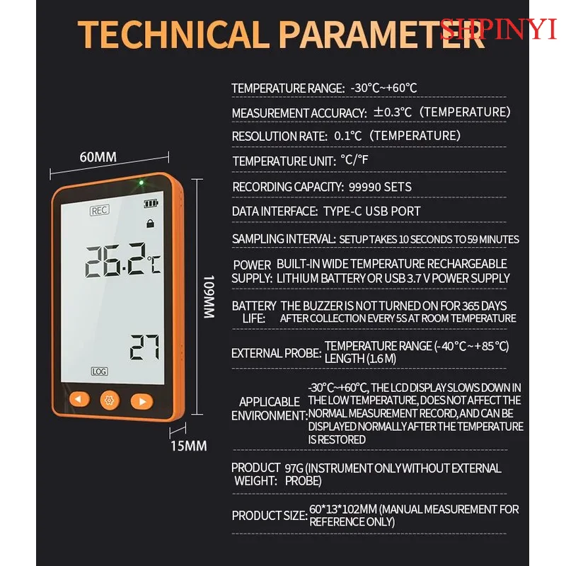 Aikesi GSP-70Pro LCD Data Logger Multi Reusable  USB PDF Report   Data Logger Temperature CE FCC ROHS