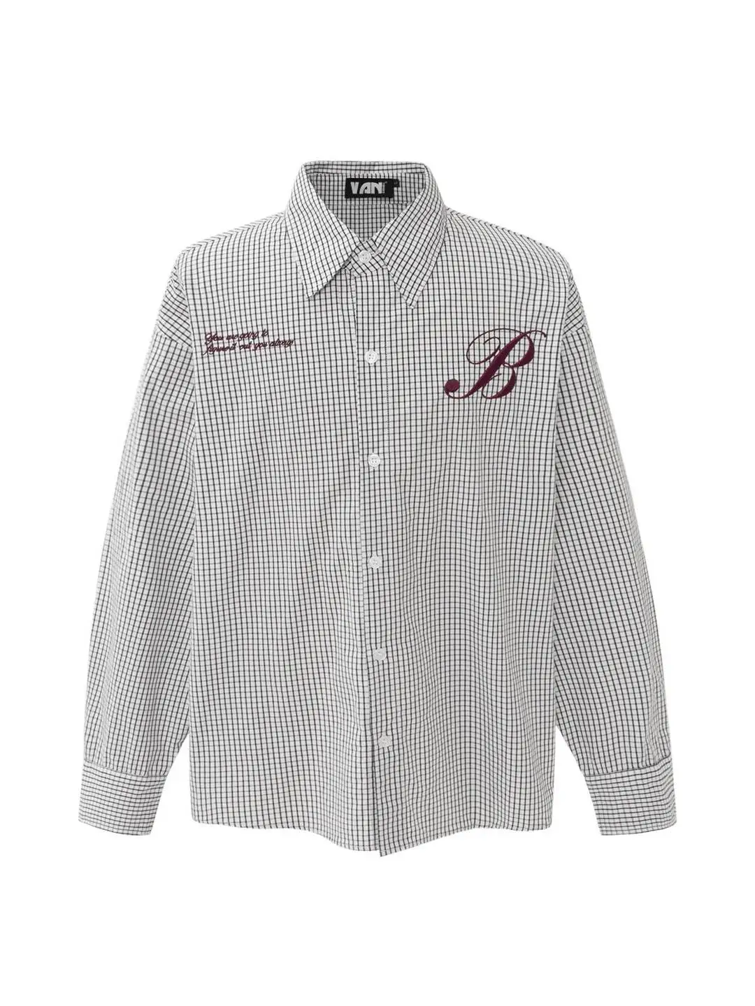 

Ретро-рубашка в американском стиле с вышивкой и клетчатым узором, мужская свободная рубашка с длинным рукавом для повседневной носки, весенне-осенняя модная верхняя одежда, повседневная молодежная рубашка