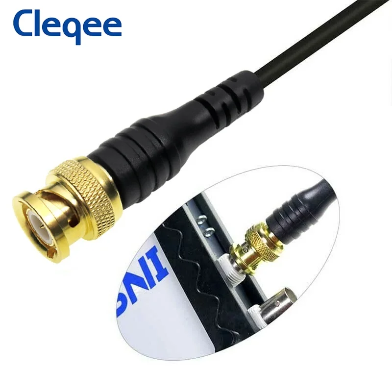 Cleqee P1065 ทองชุบทองแดงบริสุทธิ์BNCถึง 4 มม.ปลอดภัยกล้วยปลั๊กOscilloscopeทดสอบBNCสายเคเบิลชาย 120 ซม.500V 5A