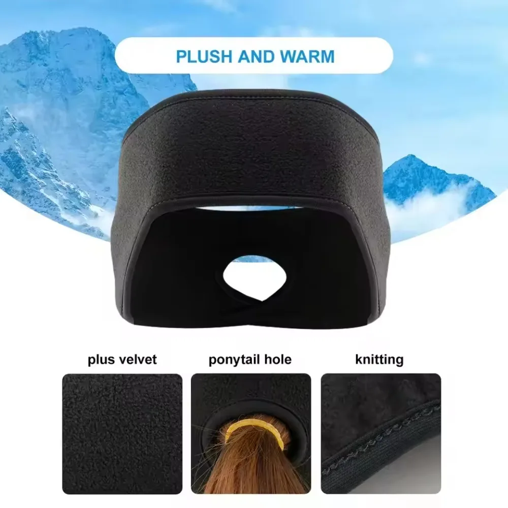 Conjunto cálido para la cabeza, orejeras deportivas para mujer, diademas con cola de caballo para deportes al aire libre, calentador de orejas a prueba de viento para invierno, diademas para correr