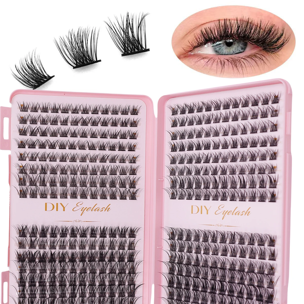

384 new European and American style large capacity DIY mixed set false eyelashes, three-dimensional segmented grafting, natural