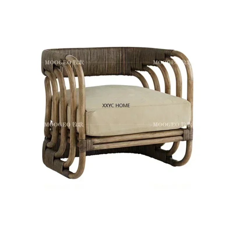 

Rattan Furniture Leisure Sofa Rattan Chair Single-Seat Sofa Chair B & B Retro Outdoor
