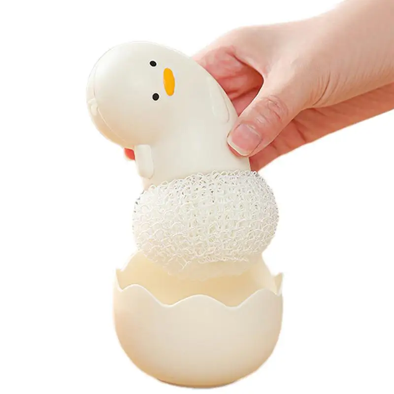 Duck Shape Scrubber Ball Multifunctional Cleaning Scrubber Cartoon Duck Shape Dishwashing Scrubber Pot Brush For Kitchen