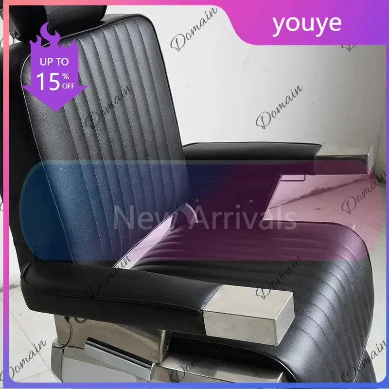 M4T QE Rolling Fashionable Barber Chair Vintage Reclining Minimalist Shaving Barber Chair Modern Design Salon Furniture Silla XY