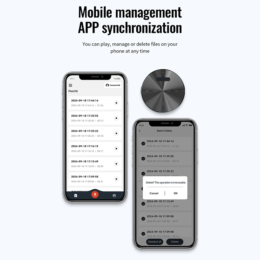 مسجل صوت مغناطيسي AI APP التحكم المغناطيسي الإملاء ChatGPT النسخ الذكي ترجمة خريطة العقل مسجل صوت صغير