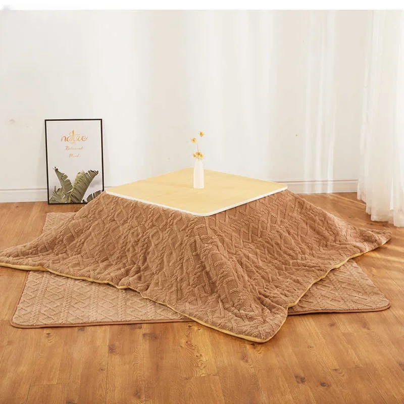 Für 4-teiliges Komplettes Kotatsu-Set, Tischheizung, Futon-Carpet, Japanischer Stil, Wohnzimmermöbel, Tatami-Fußwärmer, Beheiz